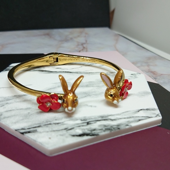 Kate spade Gold Pavé Flower & Bunny Cuff Bracelet - Picture 3 of 6